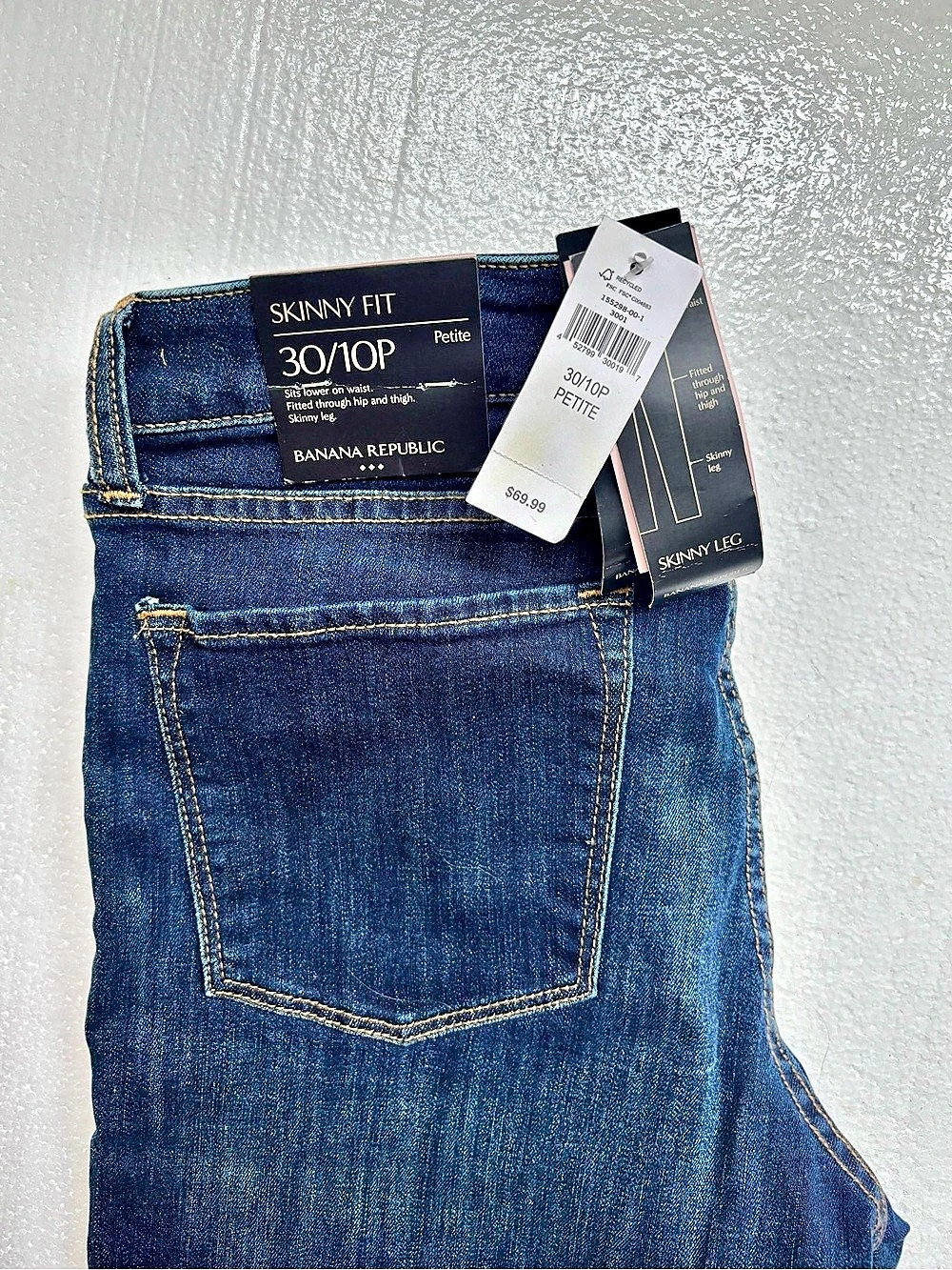 Banana Republic Skinny Fit Petite Jean Skinny Jeans in Blue Waist 30 NWT